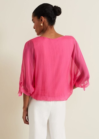 Phase Eight Madison Silk Shirts Pink Australia | MO8012567